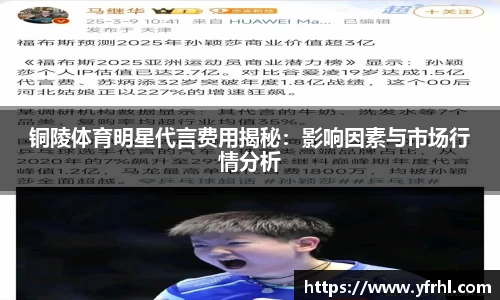 铜陵体育明星代言费用揭秘：影响因素与市场行情分析